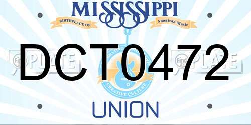 DCT0472 Mississippi License Plate