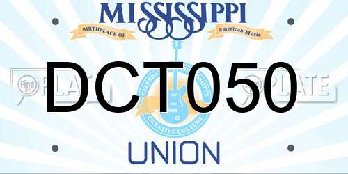 DCT050 Mississippi License Plate