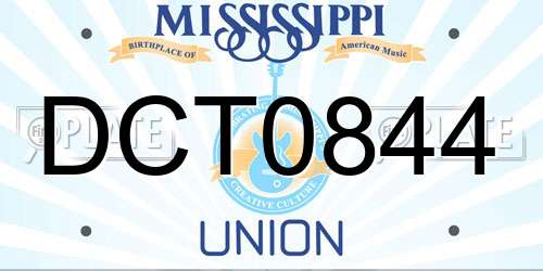 DCT0844 Mississippi License Plate