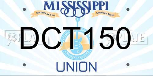 DCT150 Mississippi License Plate