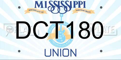 DCT180 Mississippi License Plate