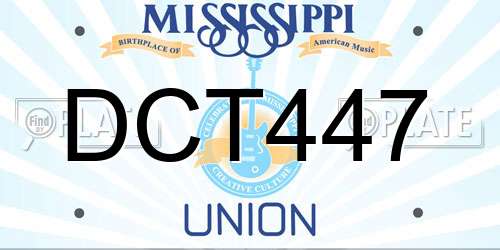 DCT447 Mississippi License Plate