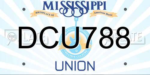 DCU788 Mississippi License Plate