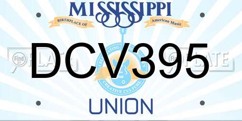 DCV395 Mississippi License Plate