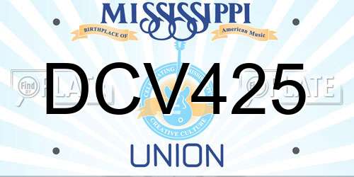 DCV425 Mississippi License Plate