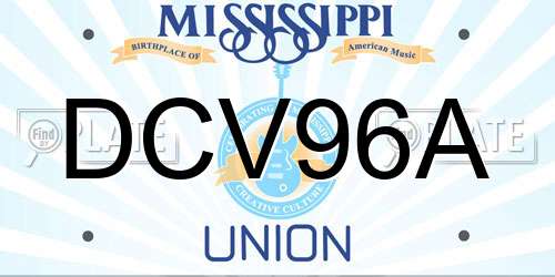 DCV96A Mississippi License Plate