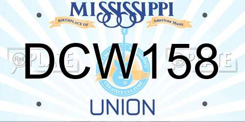 DCW158 Mississippi License Plate