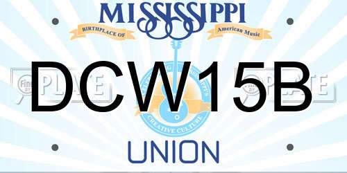 DCW15B Mississippi License Plate