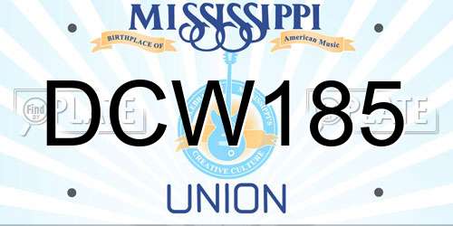 DCW185 Mississippi License Plate