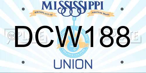 DCW188 Mississippi License Plate