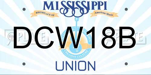 DCW18B Mississippi License Plate