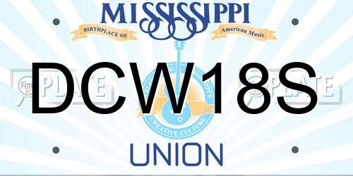DCW18S Mississippi License Plate