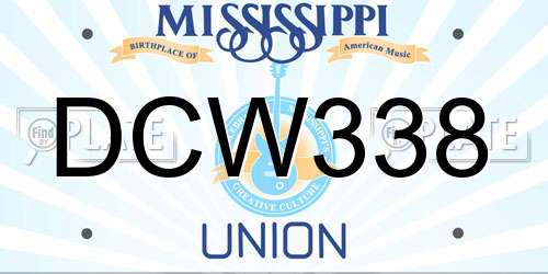 DCW338 Mississippi License Plate