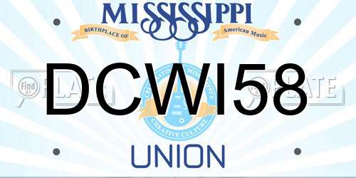 DCWI58 Mississippi License Plate