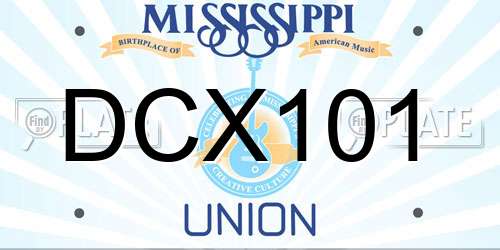 DCX101 Mississippi License Plate