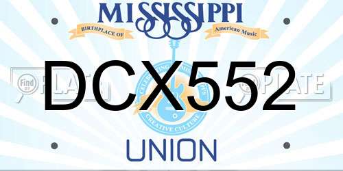 DCX552 Mississippi License Plate