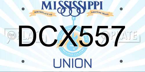 DCX557 Mississippi License Plate