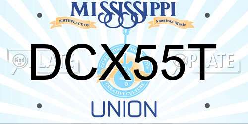 DCX55T Mississippi License Plate