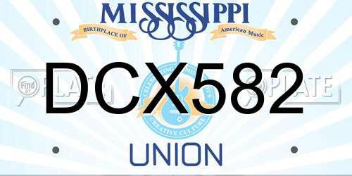 DCX582 Mississippi License Plate