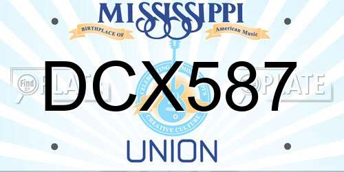 DCX587 Mississippi License Plate