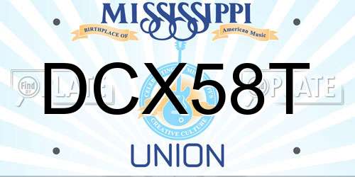 DCX58T Mississippi License Plate