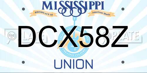 DCX58Z Mississippi License Plate
