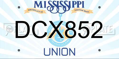 DCX852 Mississippi License Plate