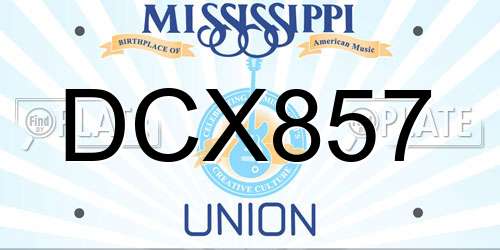 DCX857 Mississippi License Plate