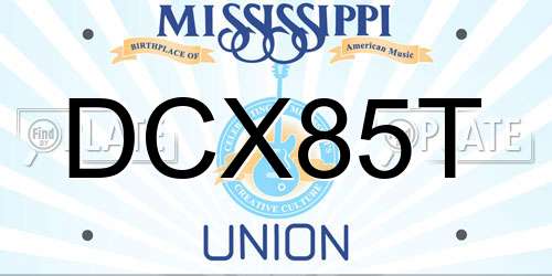 DCX85T Mississippi License Plate