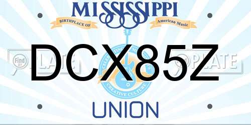 DCX85Z Mississippi License Plate
