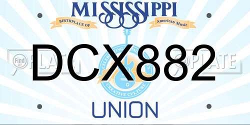 DCX882 Mississippi License Plate