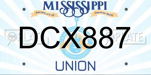 DCX887 Mississippi License Plate