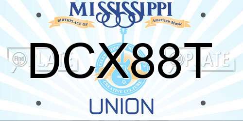DCX88T Mississippi License Plate
