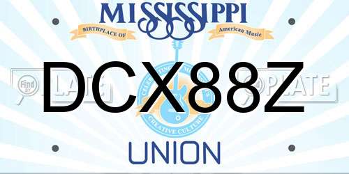 DCX88Z Mississippi License Plate