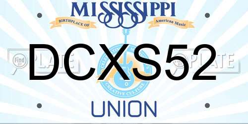 DCXS52 Mississippi License Plate