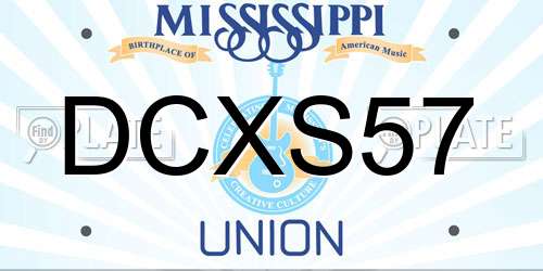 DCXS57 Mississippi License Plate