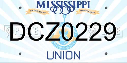 DCZ0229 Mississippi License Plate