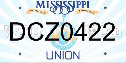 DCZ0422 Mississippi License Plate