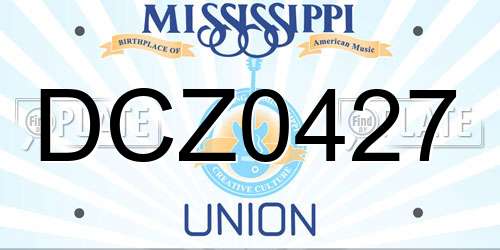 DCZ0427 Mississippi License Plate