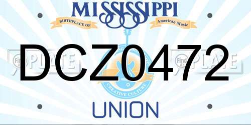 DCZ0472 Mississippi License Plate