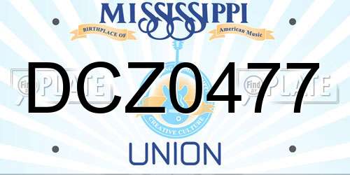 DCZ0477 Mississippi License Plate