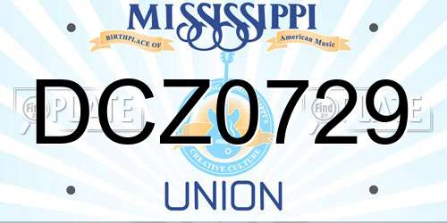 DCZ0729 Mississippi License Plate