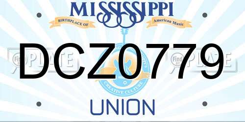 DCZ0779 Mississippi License Plate