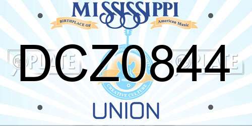 DCZ0844 Mississippi License Plate