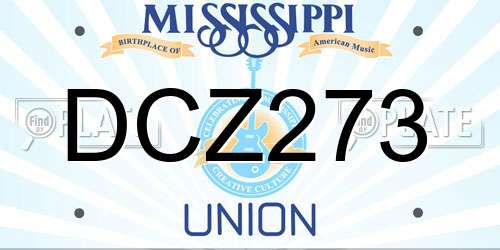 DCZ273 Mississippi License Plate