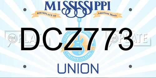 DCZ773 Mississippi License Plate