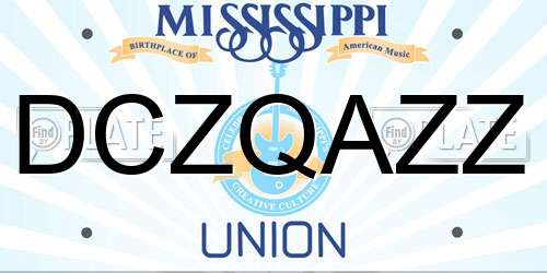 DCZQAZZ Mississippi License Plate