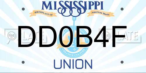 DD0B4F Mississippi License Plate