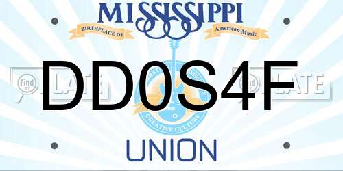 DD0S4F Mississippi License Plate