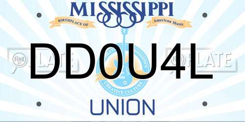 DD0U4L Mississippi License Plate